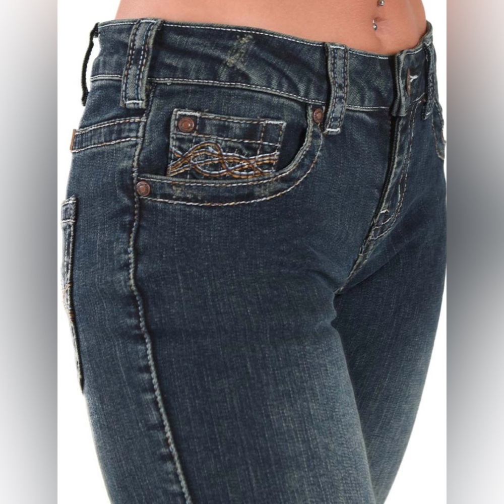 Cowgirl Tuff Women’s Dark Wash Bootcut Jeans - Picture 3 of 15